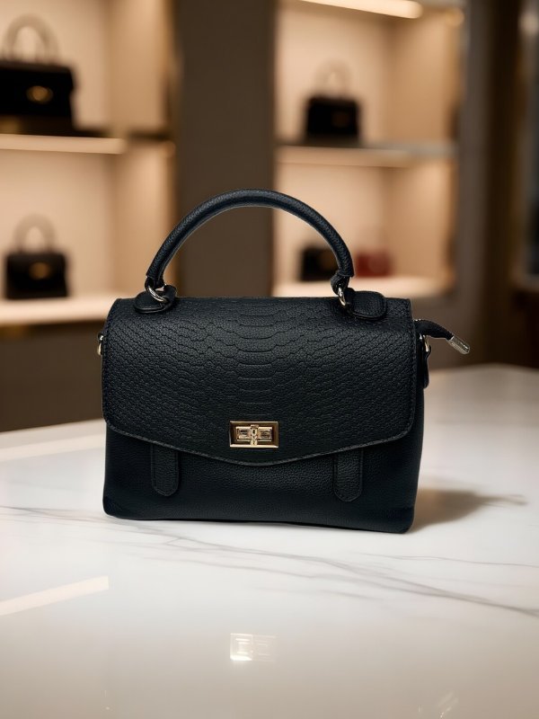 CrossKulture - BlissPulse lightweight black handbag front view
