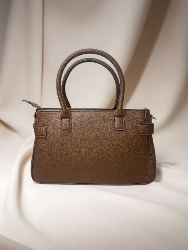 CrossKulture - BlissCharm two front pocket brown handbag back view
