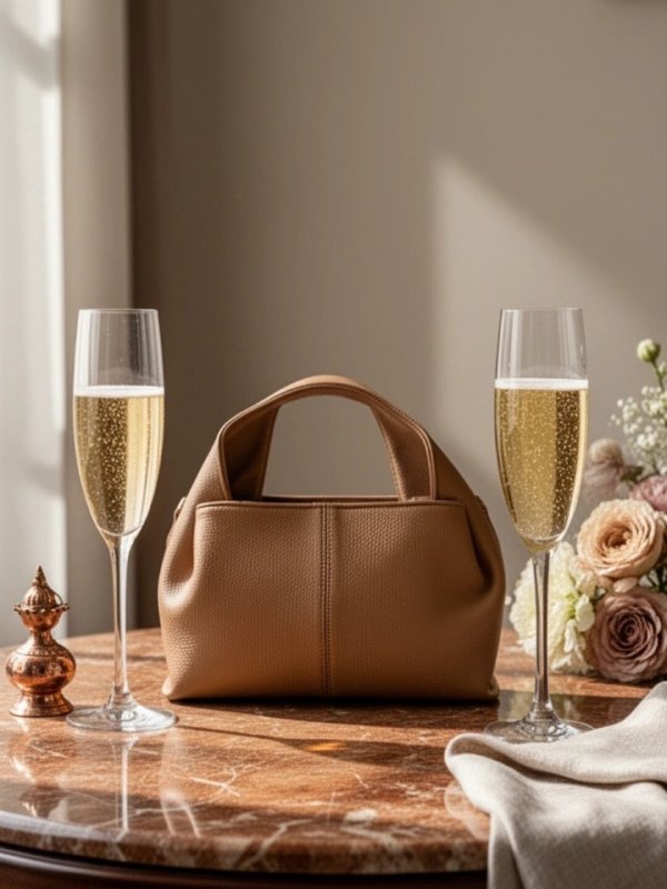 CrossKulture - BlissAura lightweight brown handbag front view