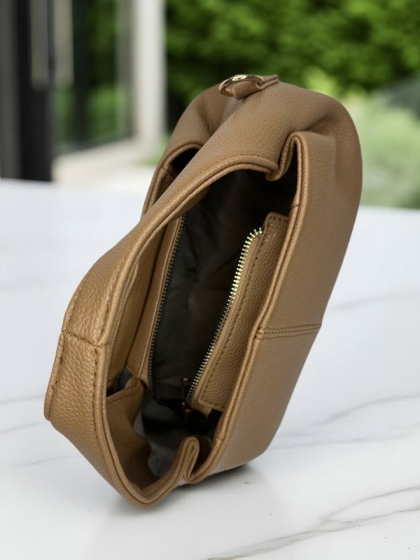 CrossKulture - BlissAura brown handbag interior with zip compartment and storage pockets