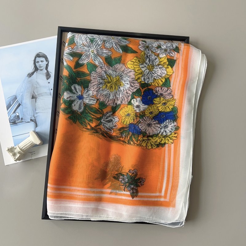 CrossKulture - FieryWind long chiffon scarf folded view