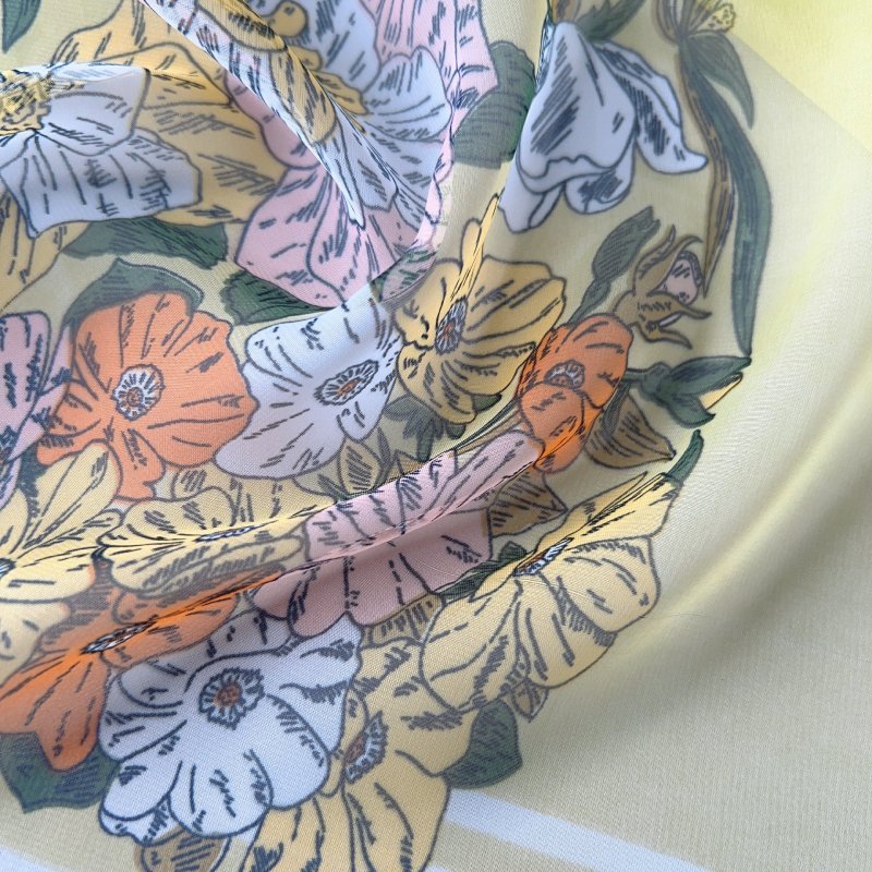 CrossKulture - SpringGale long chiffon scarf pattern detailing view