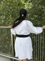 PearlClasp Black Broad Elastic Women Belt