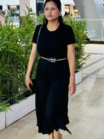 MoltenLoop Black Women Metal Stretchable Belt