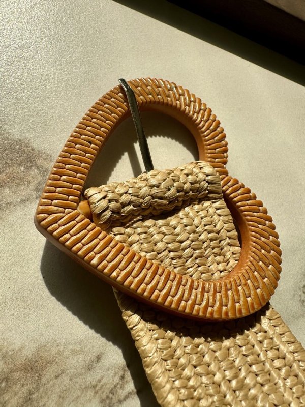 DuneWeave Camel Women Broad Fabric Belt