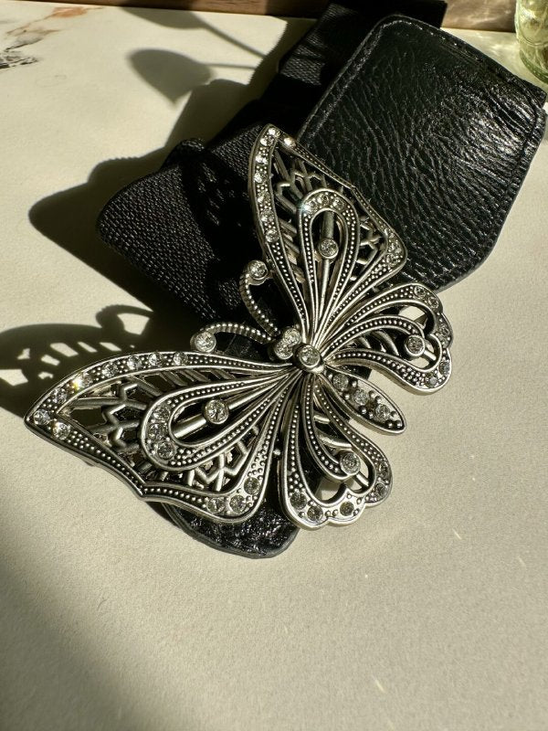 RichClasp Black Broad Elastic Women Belt