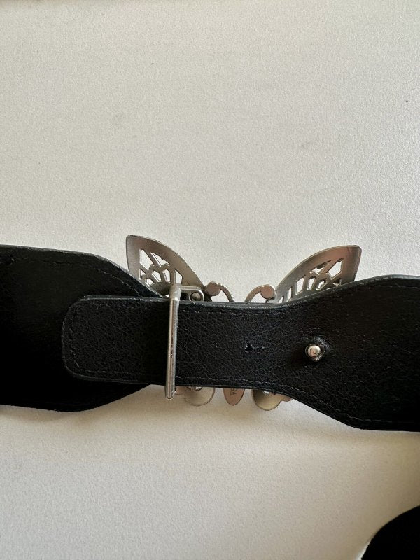 RichClasp Black Broad Elastic Women Belt