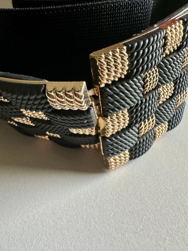 RadiantClasp Black Broad Elastic Women Belt