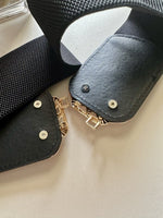 PearlClasp Black Broad Elastic Women Belt