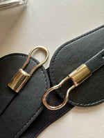 StarlitClasp Brown Broad Elastic Women Belt