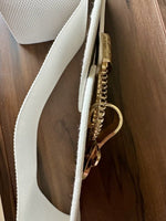 OrnateClasp white Broad Elastic Women Belt
