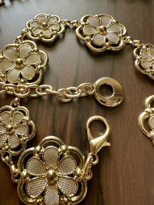 FieryBling Gold Women Metal Bling Belt
