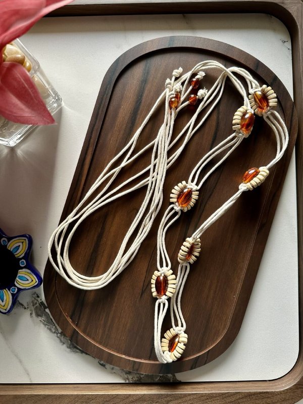 BeadedThreads White Women Beads belt