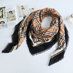 PrintedPoetry Square Viscose Cotton Scarf Brown