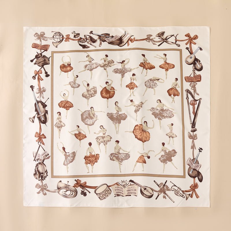 CrossKulture - VanillaDance Satin Twill Scarf Square OffWhite full view
