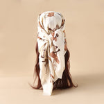 CrossKulture - VanillaDance Satin Twill Scarf Square OffWhite on styled head view