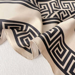 CrossKulture - SilkyLatte Satin Twill Scarf Square Beige edge view
