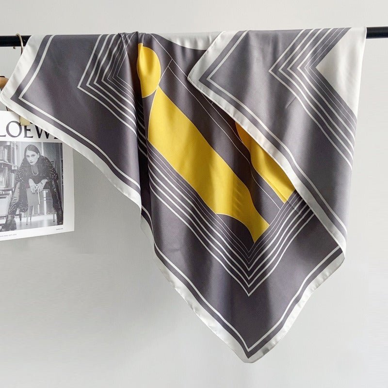CrossKulture - EarthyTones Satin Twill Scarf Square Maroon hanging on a handle bar view