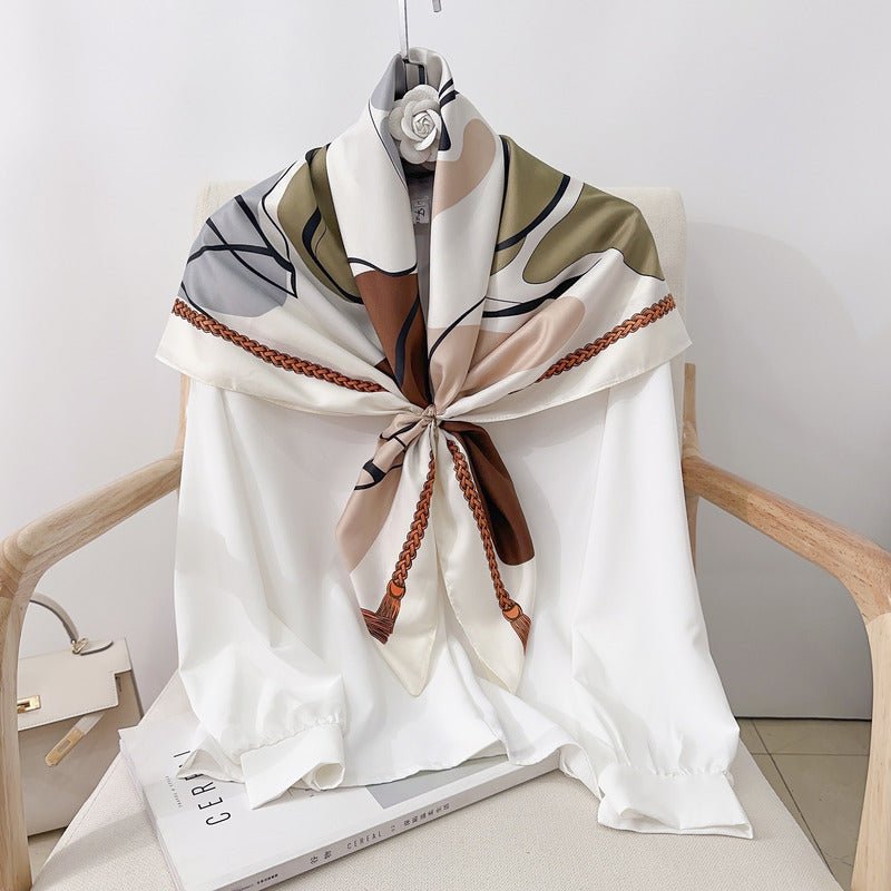CrossKulture - EarthyTones Satin Twill Scarf Square Maroon styled on a hanger view
