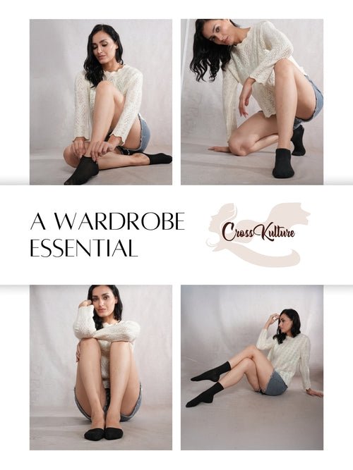 CrossKulture - MismatchedMagic-Black Multi Length Combo Pack of 4 model infographic image