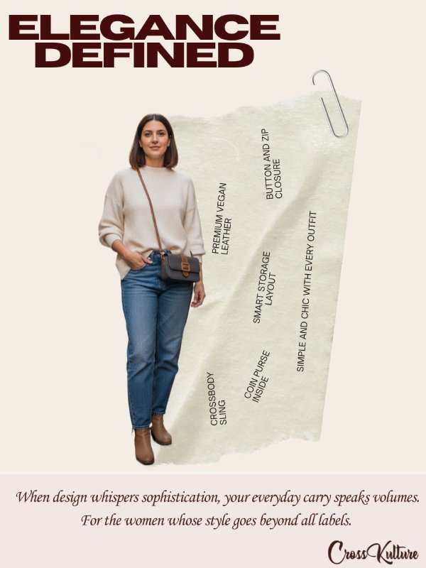 CrossKulture - PremiumSling lightweight sling bag model view with features