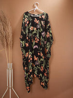 CrossKulture - FloralEclipse - Women's Viscose Crepe Kaftan Dress hanger view