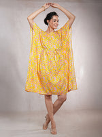 SunlitBloom - Women's Cotton Linen Feel Kaftan Dress (L-42")