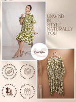 SageStamps - Women's Cotton Linen Feel Kaftan Dress (L-42")