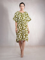 CrossKulture - SageStamps - Women's Cotton Linen Feel Kaftan Dress front view