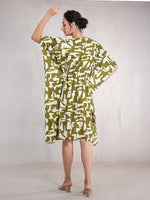 SageStamps - Women's Cotton Linen Feel Kaftan Dress (L-42")