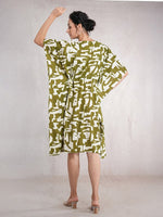 CrossKulture - SageStamps - Women's Cotton Linen Feel Kaftan Dress back view