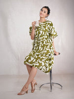 CrossKulture - SageStamps - Women's Cotton Linen Feel Kaftan Dress front view