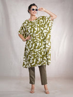 CrossKulture - SageStamps - Women's Cotton Linen Feel Kaftan Dress front view