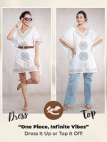 CrossKulture - GoldenCalm - Women's Cotton Kaftan Dress two ways to wear