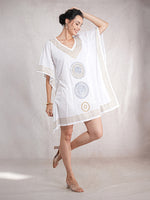 GoldenCalm - Women's Cotton Kaftan Dress (L-36")