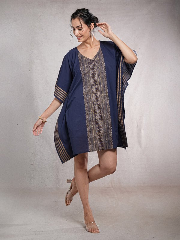 CrossKulture - RegalRadiance - Women's Cotton Kaftan Dress front model view