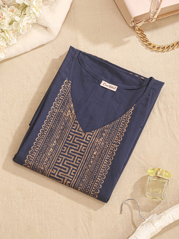 RegalRadiance - Women's Cotton Kaftan Dress (L-36")