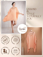 CrossKulture - PeachyGrace - Women's Viscose Crepe Kaftan Dress infographic image