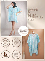 CrossKulture - OceanThread - Women's Cotton Linen Feel Kaftan Dress infographic image