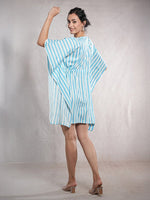 CrossKulture - OceanThread - Women's Cotton Linen Feel Kaftan Dress back view