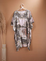 CrossKulture - BlushMarble - Women's Cotton Linen Feel Kaftan Dress hanger view