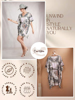 CrossKulture - BlushMarble - Women's Cotton Linen Feel Kaftan Dress infographic image