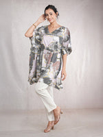 CrossKulture - BlushMarble - Women's Cotton Linen Feel Kaftan Dress front view