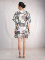 CrossKulture - BlushMarble - Women's Cotton Linen Feel Kaftan Dress back view