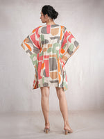 RusticBlocks - Women's Cotton Linen Feel Kaftan Dress (L-36")