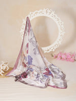 CrossKulture - WineFlora Long Satin Scarf Purple fabric view