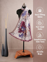 CrossKulture - WineFlora Long Satin Scarf Purple infographic image