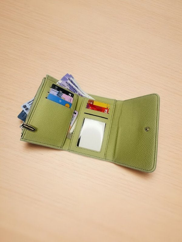 CrossKulture - JadeClutch lightweight clutch bag side view open view with zip compartment and storage pockets