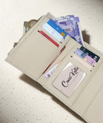 CrossKulture - PearlClutch lightweight clutch bag side view open view with zip compartment and storage pockets
