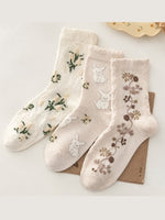 SoleCuties Beige Crew Socks Combo Pack of 3